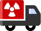 Truck with radioactive symbol on side